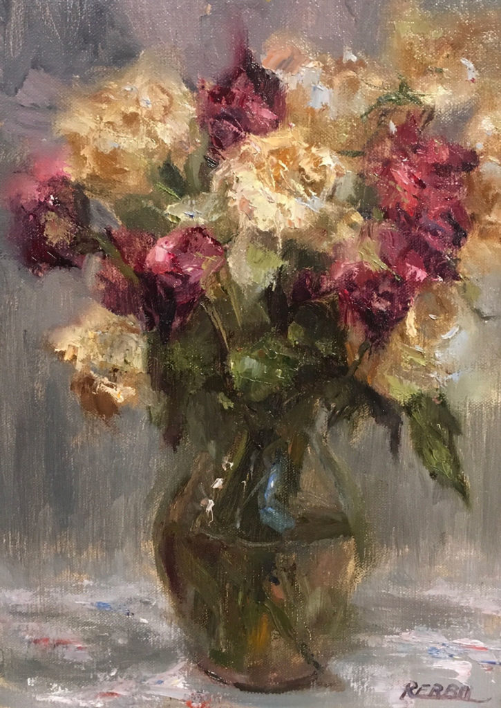 Thirsty Roses by Rosanne Cerbo, 12×9, $1,250