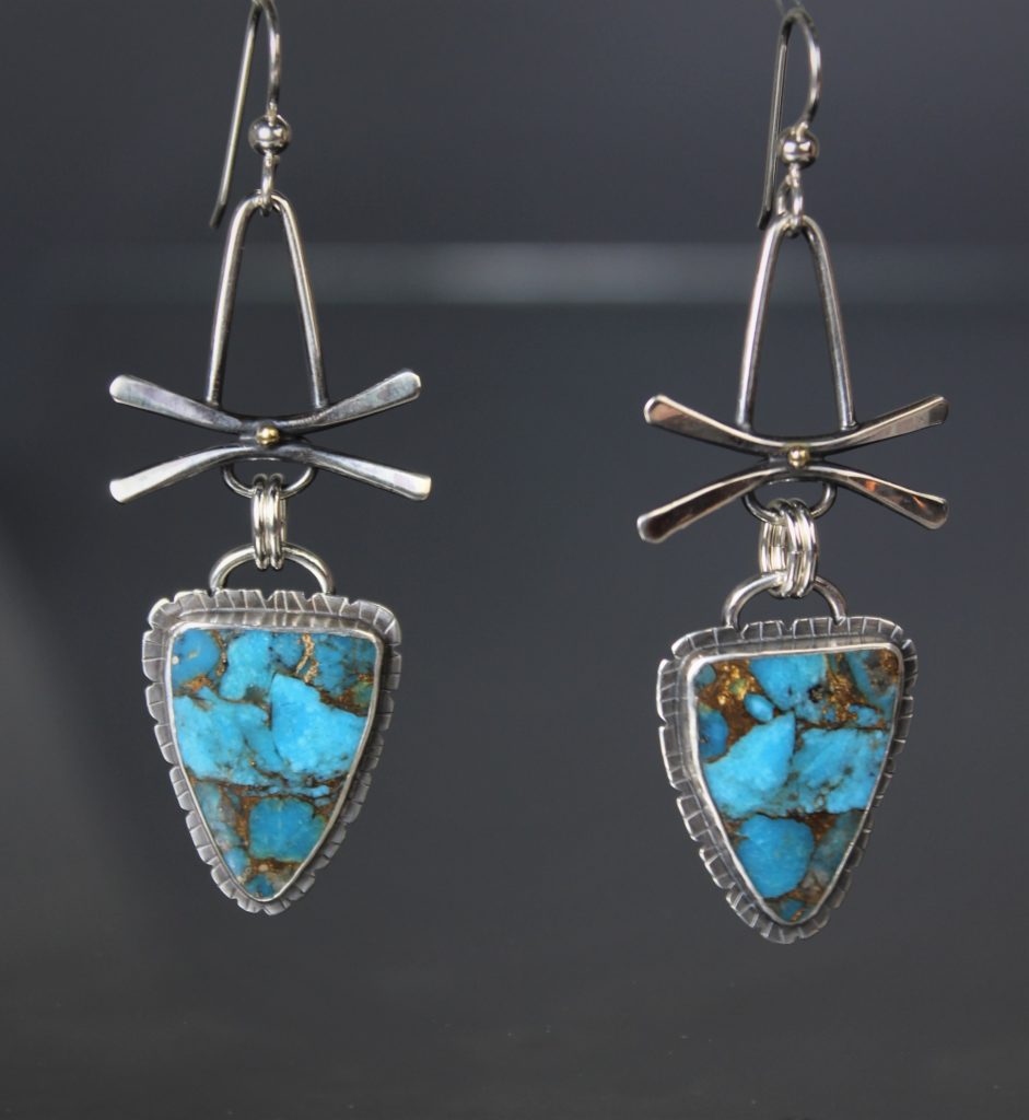 Christina Lemon, Dragonfly Earrings Turquoise, $525